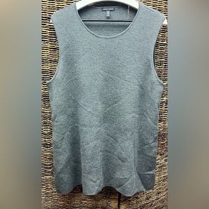 Eileen Fisher-‎ Grey Knit Top- 100% Wool, XLarge